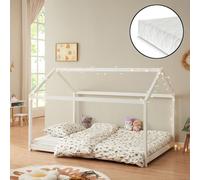 Lit d'enfant 'Cerro' avec matelas Lit de maison 140x200cm Blanc