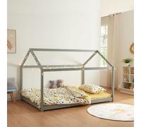 Lit d'enfant 'Cerro' lit de maison 140x200cm gris