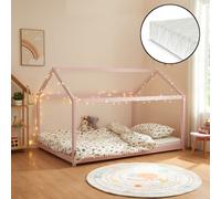 Lit d'enfant 'Cerro' lit de maison avec matelas 120x200cm rose