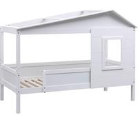 Lit d'enfant CLP Tessa en pin, avec toit et fenêtre, blanc