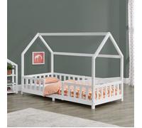 Lit d'Enfant Design Forme Maison Sisimiut Pin 200 x 90 cm Blanc Mat Laqué