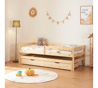 Lit d'enfant double 'Sonkajärvi' avec tiroirs 90x200cm en pin naturel