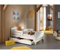Lit d'enfant en blanc extensible avec tiroir de lit 140/ 160/ 200 cm