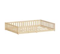 Lit au sol enfant ML-Design 140x200cm en pin massif naturel sommier à lattes et antichute montessori