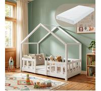 Lit d'enfant 'Treviolo' avec matelas et protection contre les chutes 70x140cm blanc