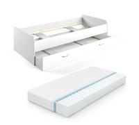 Lit d'enfant Vitalispa Enzo Blanc 90x200 cm avec matelas, Model 28005