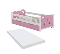 Lit d'enfant Vitalispa Jessica Rose 80x160 cm avec tiroir et matelas, Model 40340