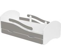 Lit d'enfant LEO 180 x 80 cm, blanc et gris