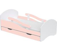 Lit d'enfant LEO 180 x 80 cm, blanc et rose