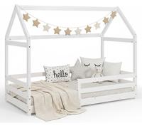 Lit D'Enfant Lit Cabane Montessori avec Barriere 80x160 cm Lit Montessori Bébé Lit Maison