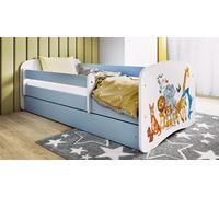 Lit d'enfant Lit d'adolescent Animaux 70x140, 80x160, 80x180 cm - Set complet avec matelas, tiroir & protection antichute