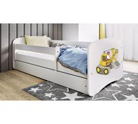 Lit d'enfant Lit d'adolescent Bagger 70x140, 80x160, 80x180 cm - Set complet avec tiroir & protection contre les chutes