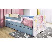 Lit d'enfant Lit d'adolescent Ballon 70x140, 80x160, 80x180 cm - Set complet avec tiroir & protection contre les chutes