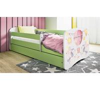 Lit d'enfant Lit d'adolescent Ballon 70x140, 80x160, 80x180 cm - Set complet avec tiroir & protection contre les chutes