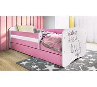 Lit d'enfant Lit d'adolescent Chat 70x140, 80x160, 80x180 cm - Set complet avec matelas, tiroir & protection antichute