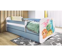 Lit d'enfant Lit d'adolescent Dino 70x140, 80x160, 80x180 cm - Set complet avec tiroir & protection antichute