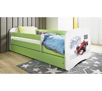 Lit d'enfant Lit d'adolescent Formule 1 70x140, 80x160, 80x180 cm - Set complet avec tiroir & protection contre les chutes