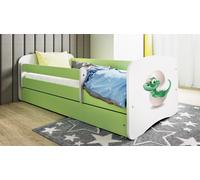 Lit d'enfant Lit d'adolescent Kleindino 70x140, 80x160, 80x180 cm - Set complet avec matelas, tiroir & protection antichute