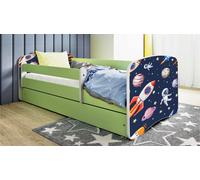 Lit d'enfant Lit d'adolescent Kosmos 70x140, 80x160, 80x180 cm - Set complet avec matelas, tiroir & protection antichute