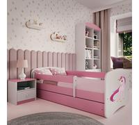 Lit d'enfant Lit d'adolescent licorne 70x140, 80x160, 80x180 cm - Set complet avec matelas, tiroir & protection antichute