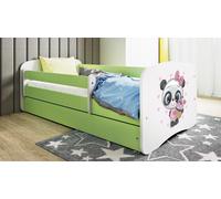 Lit d'enfant Lit d'adolescent Panda 70x140, 80x160, 80x180 cm - Set complet avec matelas, tiroir & protection antichute