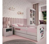 Lit d'enfant Lit d'adolescent Panda 70x140, 80x160, 80x180 cm - Set complet avec tiroir & protection antichute
