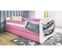 Lit d'enfant Lit d'adolescent Poussette 70x140, 80x160, 80x180 cm - Set complet avec matelas, tiroir & protection antichute