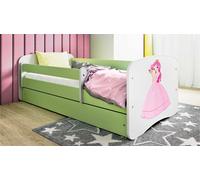 Lit d'enfant Lit d'adolescent Princesse 70x140, 80x160, 80x180 cm - Set complet avec matelas, tiroir & protection antichute