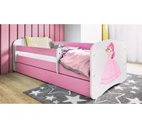 Lit d'enfant Lit d'adolescent Princesse 70x140, 80x160, 80x180 cm - Set complet avec tiroir & protection antichute