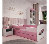 Lit d'enfant Lit d'adolescent Voiture de course 70x140, 80x160, 80x180 cm - Set complet avec matelas, tiroir & protection antichute