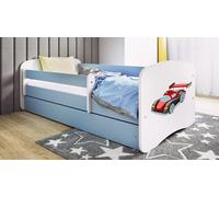 Lit d'enfant Lit d'adolescent Voiture de course 70x140, 80x160, 80x180 cm - Set complet avec matelas, tiroir & protection antichute