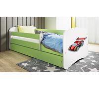 Lit d'enfant Lit d'adolescent Voiture de course 70x140, 80x160, 80x180 cm - Set complet avec matelas, tiroir & protection antichute