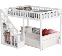 Lit d'enfant - Lit simple 90 × 200 cm - En bois - Avec barrière de sécurité - 1 tiroir - Design moderne et minimaliste