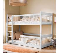 Lit d'enfant Lit superposé 80x180 | 90x190 | 90x200 cm, avec bords arrondis et transformable en 2 lits 80x180 cm de 3 à 12 ans, blanc