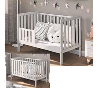 Lit d'enfant Lulu avec matelas et kit de transformation 120x60cm - grandit avec votre enfant
