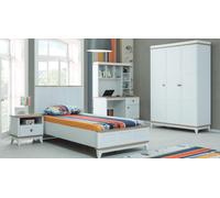 Lit d'enfant Meubles pour enfants Lit complet blanc en bois Set 4pcs Moderne