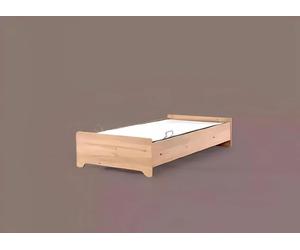 Lit d'enfant moderne Marron Tissu Bois Lit Chambre d'enfant Nouveauté 100x200cm