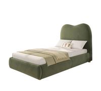 Lit d'enfant rembourré 90×200 cm avec sommier, coffre de rangement hydraulique et coins arrondis