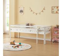 Lit d'enfant 'Siikalatva' 90x200cm avec protection antichute pin blanc