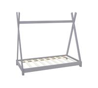 Lit d'enfant Tipi avec sommier à lattes 70x140 cm gris clair en bois ML-DESIGN Gris G