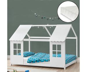 Lit d'enfant 'Tostedt' design semi-ouvert 120x200cm avec matelas blanc