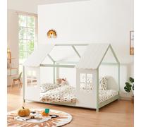 Lit d'enfant 'Tostedt' design semi-ouvert 120x200cm vert menthe/blanc