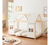 Lit d'enfant 'Tostedt' design semi-ouvert 90x200cm bois/blanc