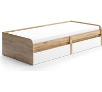 Lit d'enfant Vicco Clario Blanc/Artisan 90x200 cm avec matelas, Model 56295