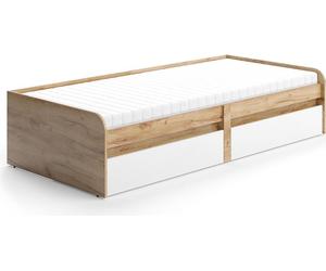Lit d'enfant Vicco Clario Blanc/Artisan 90x200 cm avec matelas, Model 56295