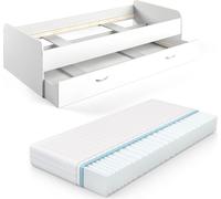 Lit d'enfant Vitalispa Enzo Blanc 90x200 cm avec matelas, Model 28005