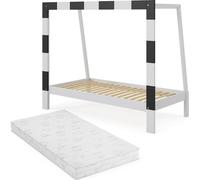 Lit d'enfant Vitalispa Football goal Blanc 80x160 cm avec matelas, Model 50217
