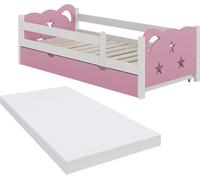 Lit d'enfant Vitalispa Jessica Rose 80x160 cm avec tiroir et matelas, Model 40340