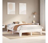Lit design en bois massif sans matelas Blanc 150x200 cm pin, Lits classiques 2024 Nouveau