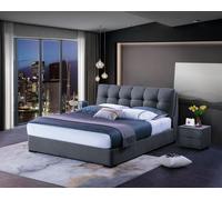 Lit Design Luxe Double Hôtel Lits Mariage Chambre à coucher Style Bleu Blanc Meubles Nouveau